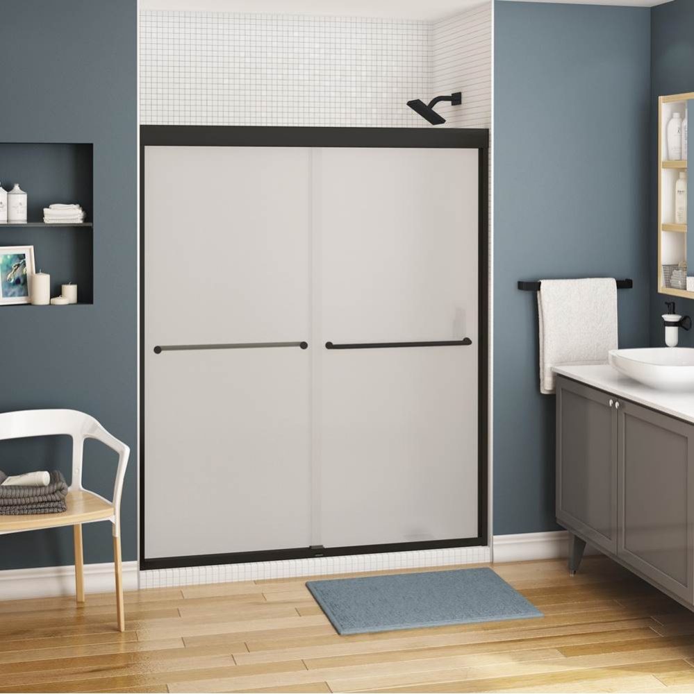 Kameleon 55-59 x 71 Inch 6 mm Bypass Shower Door for Alcove Installation with Frost glass in Matte