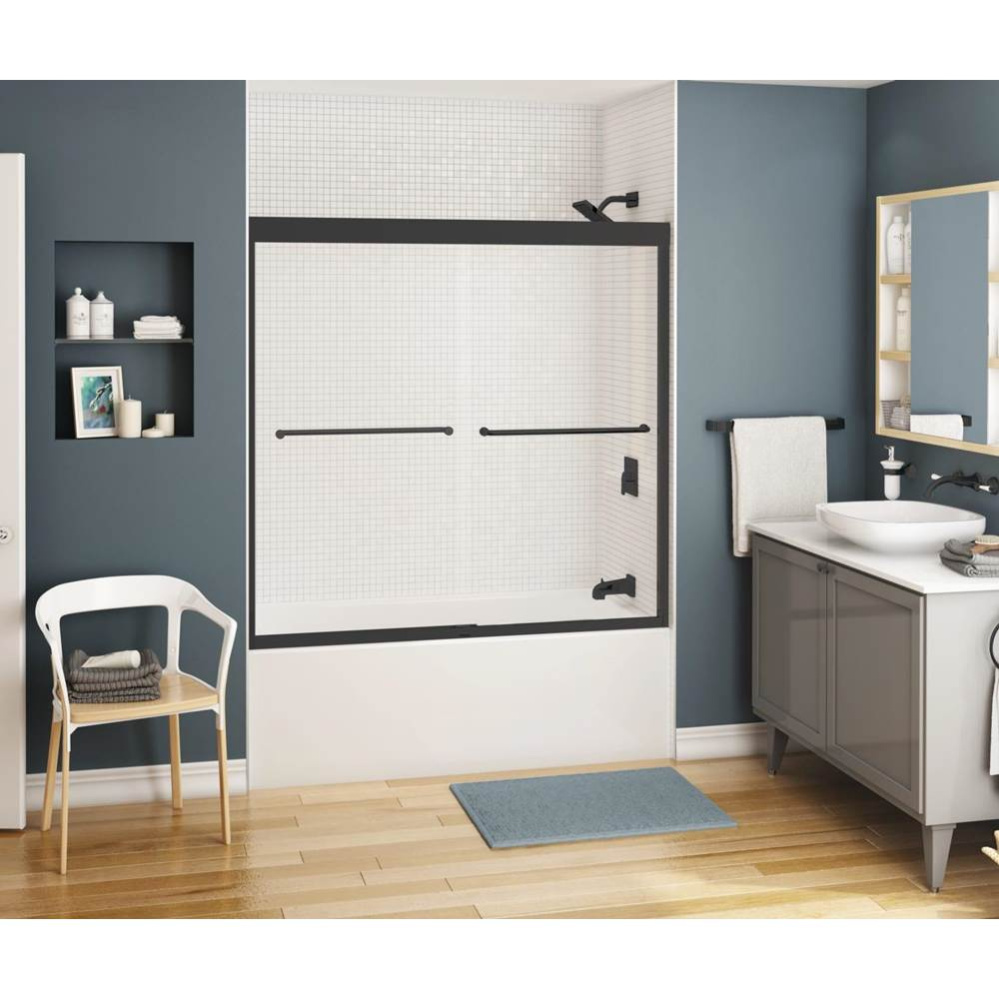 Kameleon SC 55-59 x 57 in. 8 mm Bypass Tub Door for Alcove Installation with Clear glass in Matte
