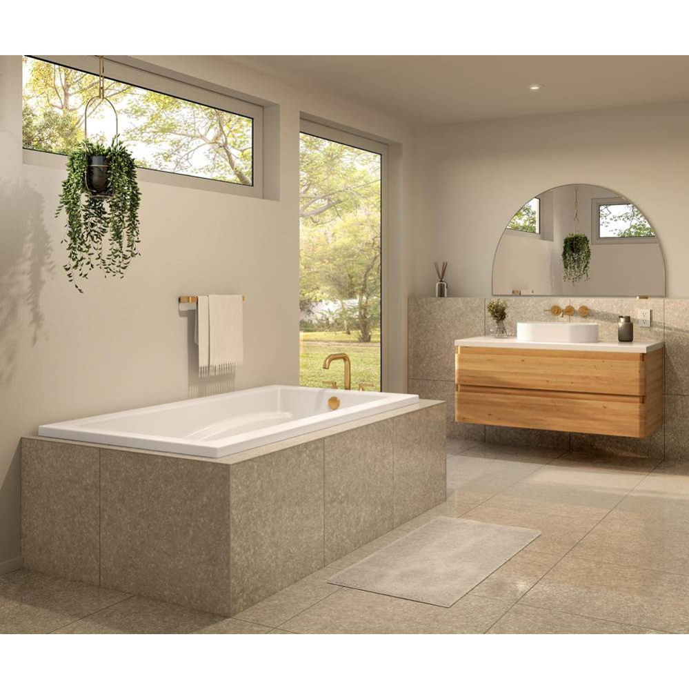 Optik 6636 Acrylic Alcove End Drain Hydrofeel Bathtub in White