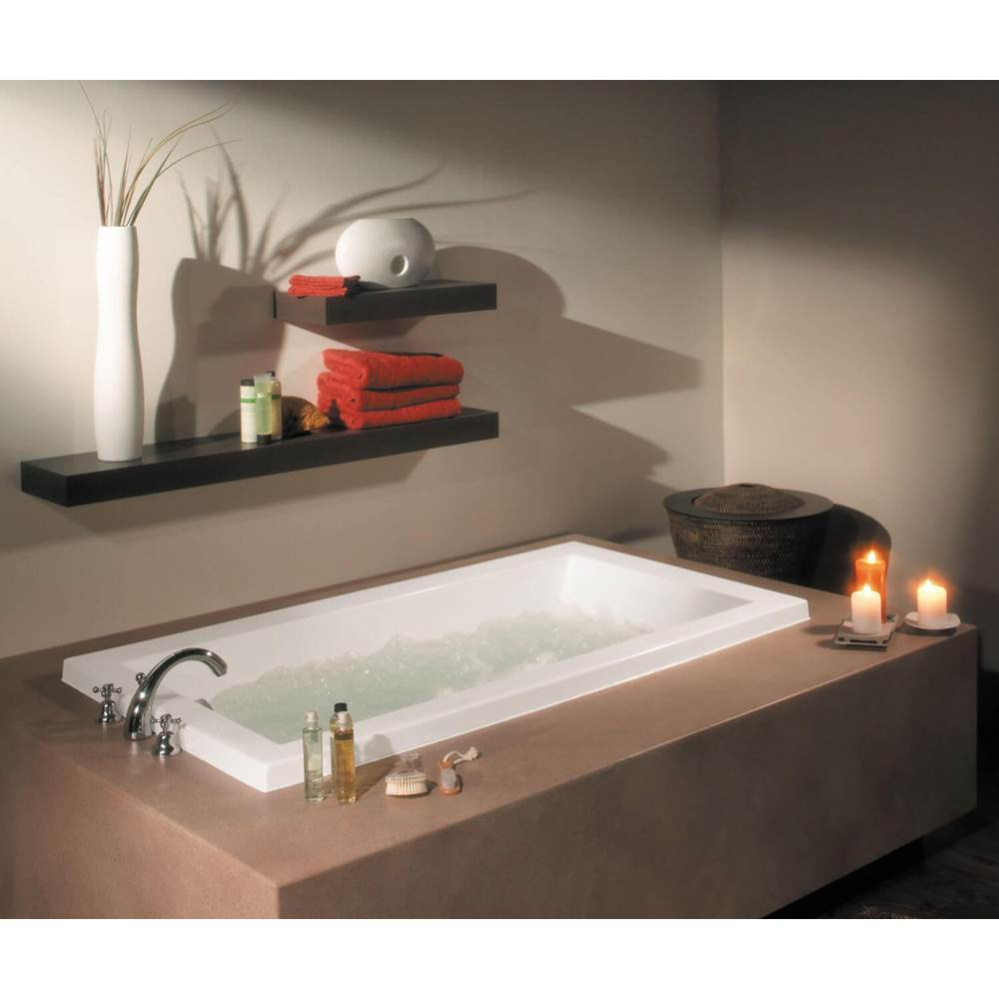 Aiiki 7236 Acrylic Drop-in End Drain Combined Hydrofeel & Aerofeel Bathtub in White
