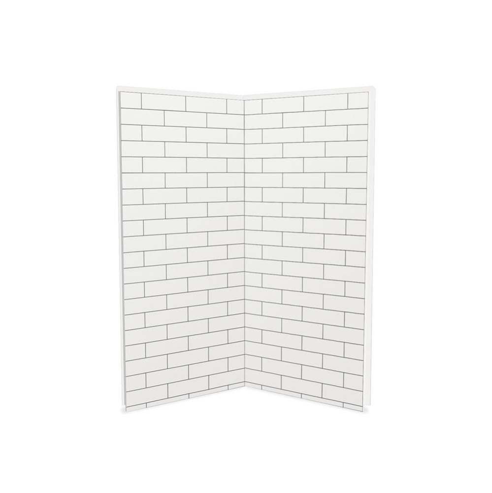 Utile 3636 Composite Direct-to-Stud Two-Piece Corner Shower Wall Kit in Metro Tux