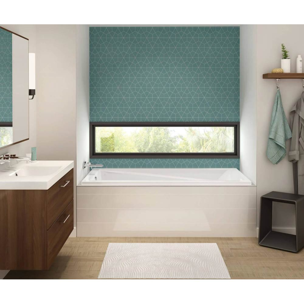 Exhibit 7242 Acrylic Drop-in End Drain Combined Whirlpool & Aeroeffect Bathtub in White