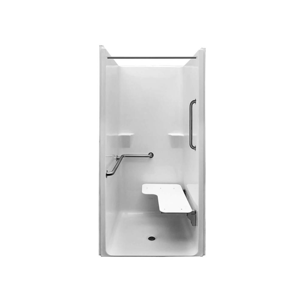 MX QSI-3682-BF 0.625 in. RRF AcrylX Alcove One-Piece Shower in White