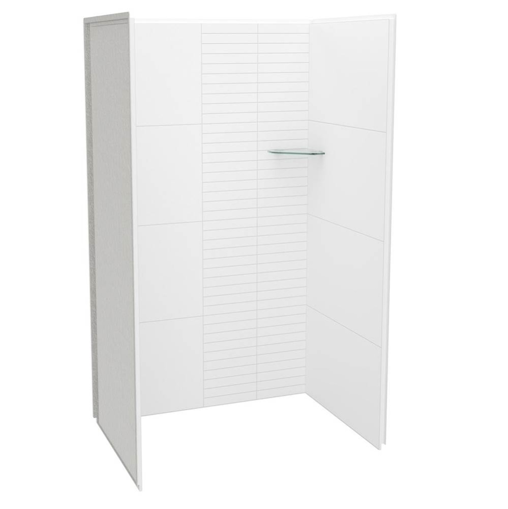 Utile 4836 Composite Direct-to-Stud Three-Piece Alcove Shower Wall Kit in Erosion Bora White