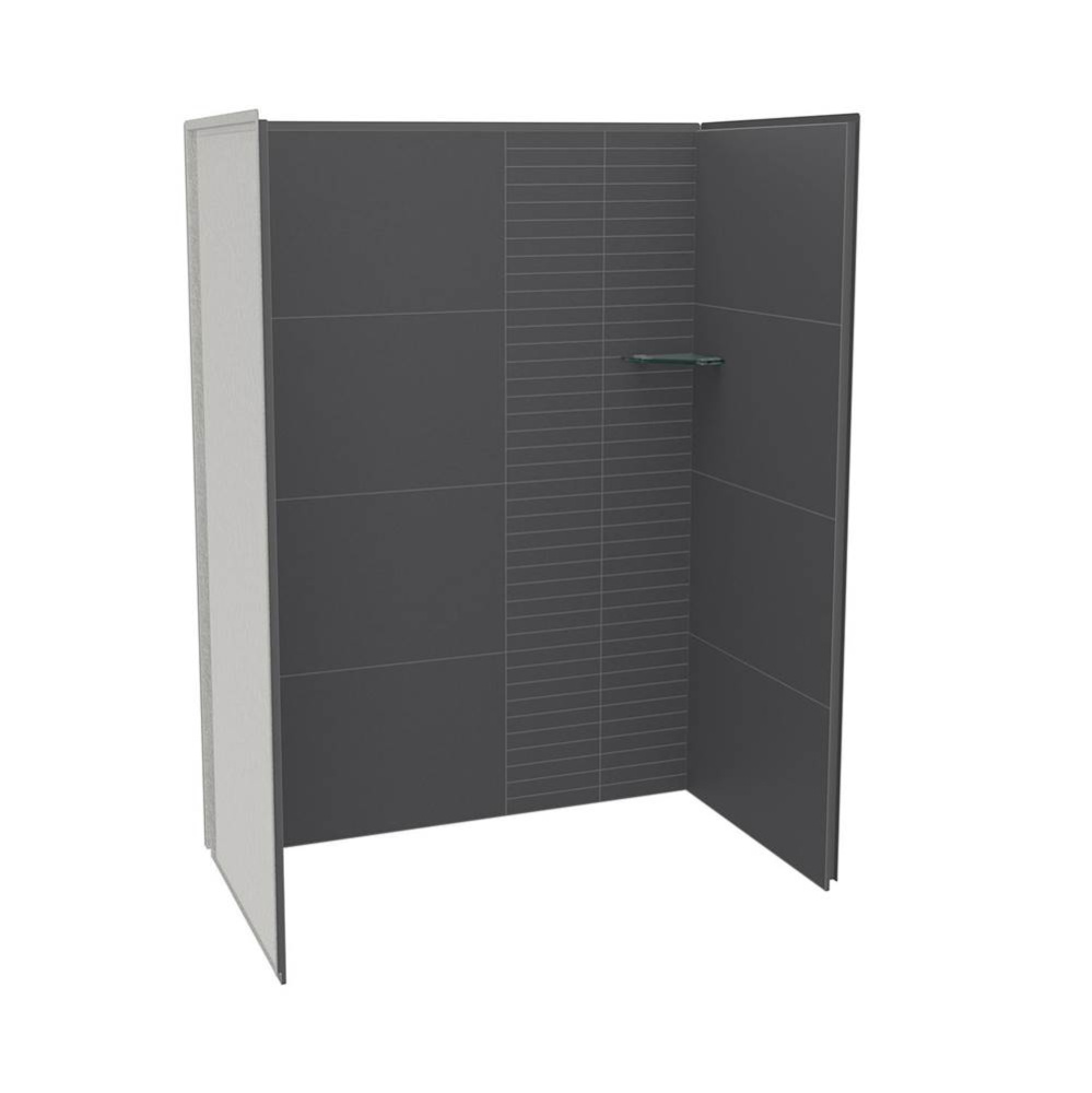 Utile 6032 Composite Direct-to-Stud Three-Piece Alcove Shower Wall Kit in Erosion Charcoal