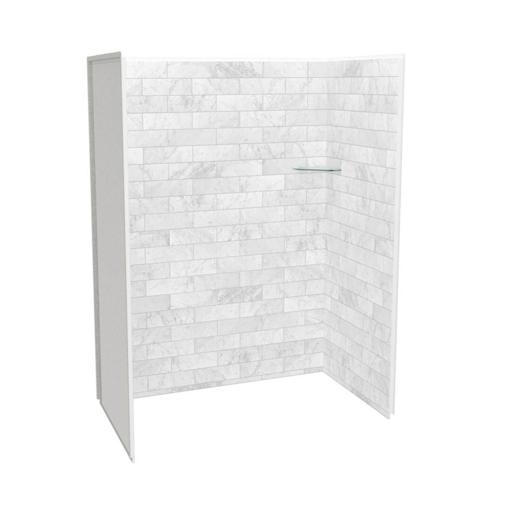 Utile 6032 Composite Direct-to-Stud Three-Piece Alcove Shower Wall Kit in Marble Carrara