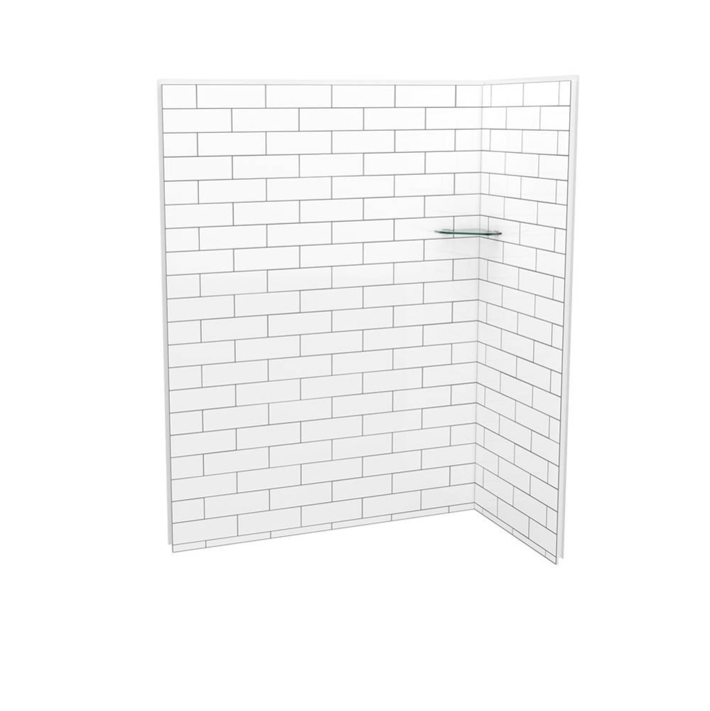 Utile 6036 Composite Direct-to-Stud Two-Piece Corner Shower Wall Kit in Metro Tux