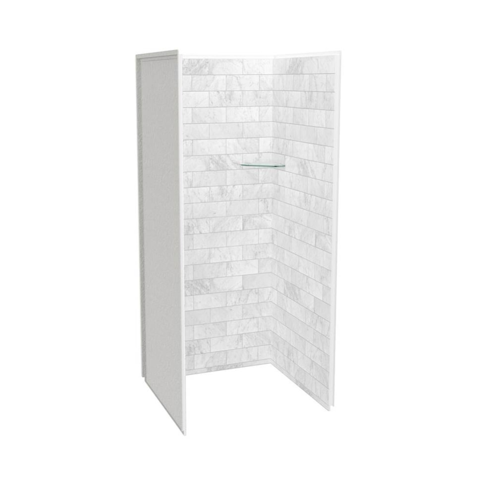 Utile 3636 Composite Direct-to-Stud Three-Piece Alcove Shower Wall Kit in Marble Carrara