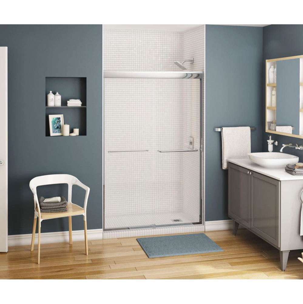 Kameleon 43-47 x 71 in. 8 mm Bypass Shower Door for Alcove Installation with Clear glass in Chrome