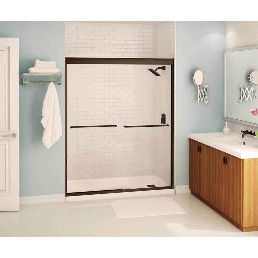 Kameleon 55-59 x 71 in. 8 mm Bypass Shower Door for Alcove Installation with Clear glass in Dark B