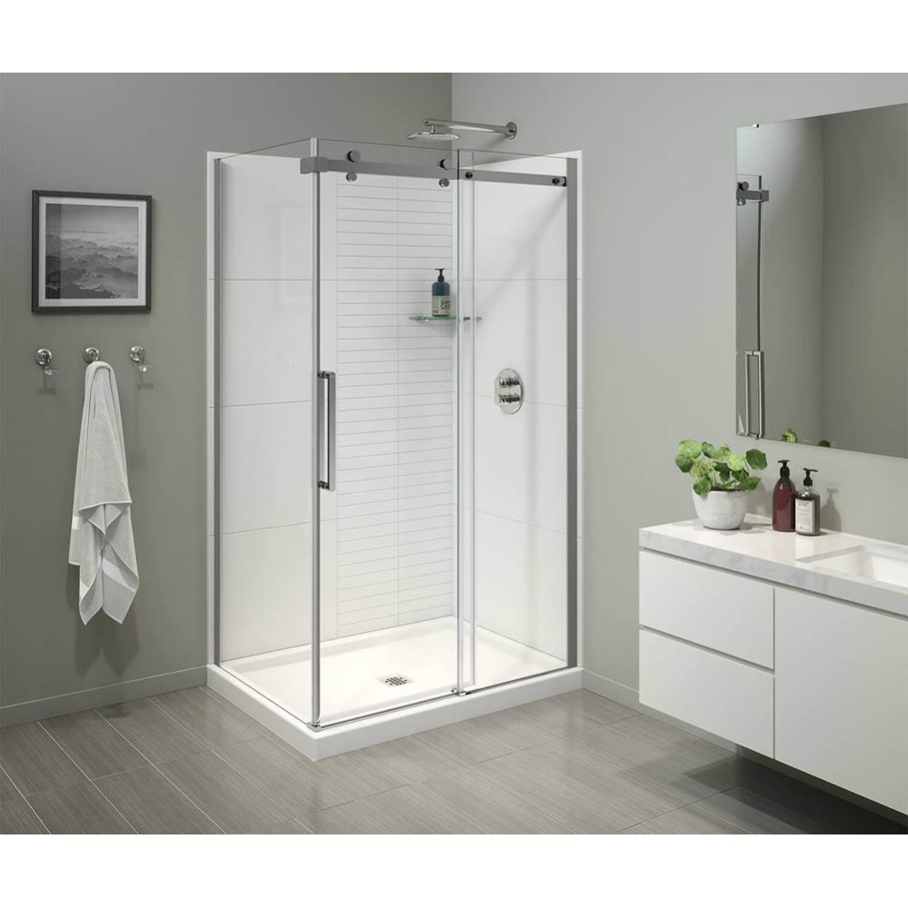 Halo Pro 48 x 36 x 78 3/4 in. 8mm Sliding Shower Door for Corner Installation with Clear glass in