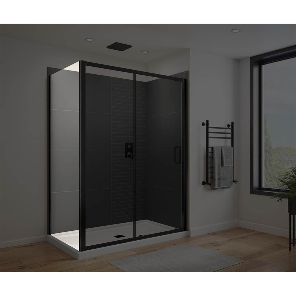 Connect Pro Return Panel for 36 in. Base with Clear glass in Matte Black