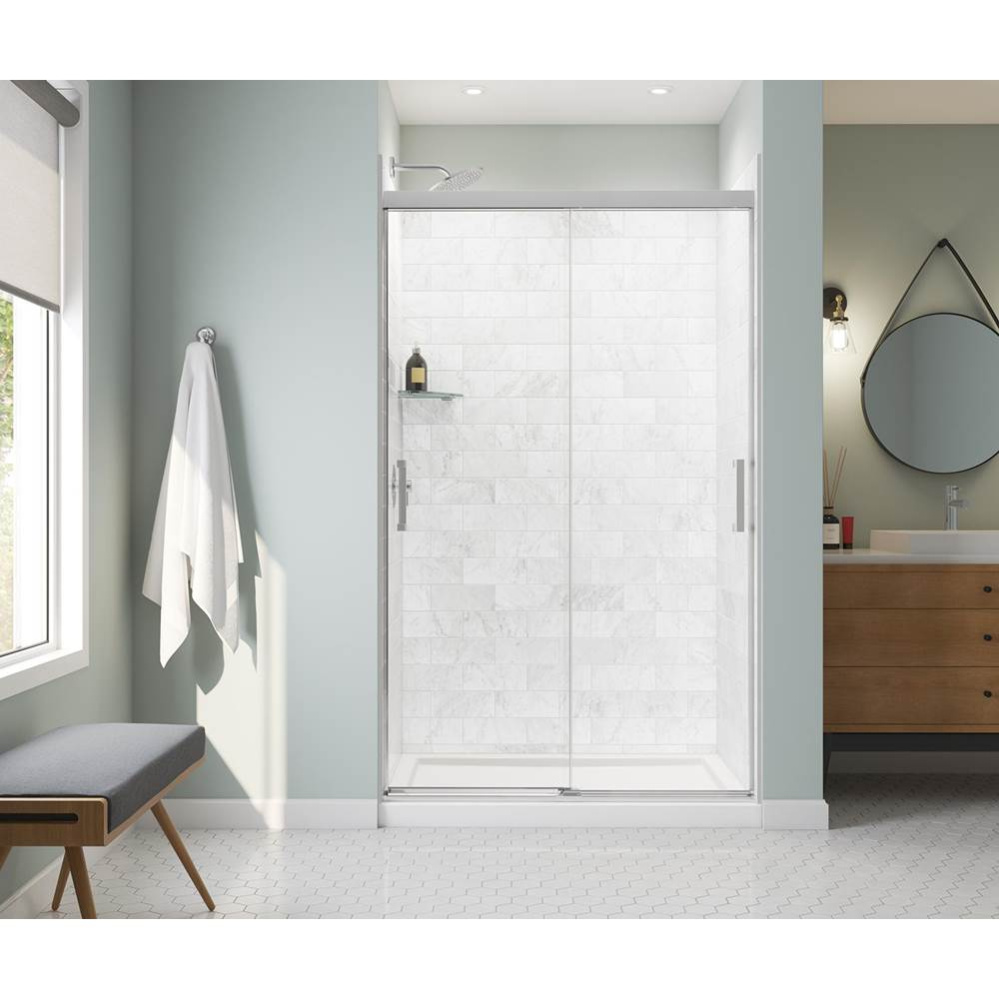 Incognito 76 44-47 x 76 in. 8mm Bypass Shower Door for Alcove Installation with Clear glass in Chr