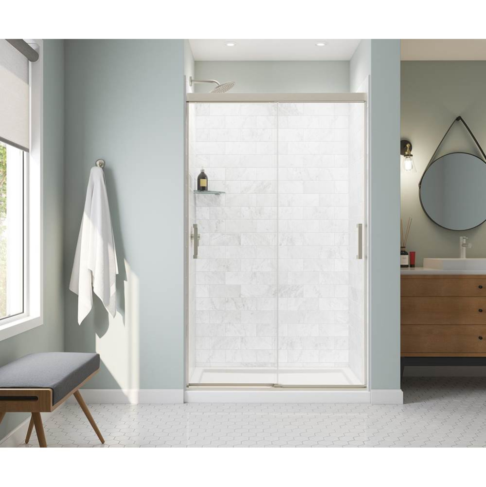 Incognito 76 44-47 x 76 in. 8mm Bypass Shower Door for Alcove Installation with Clear glass in Bru