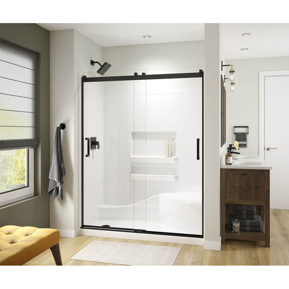 Revelation Square 56-59 x 70.5-73 in. 6 mm Bypass Shower Door for Alcove Installation with Clear g
