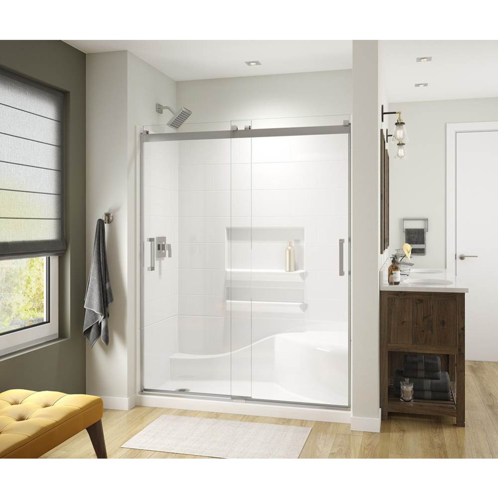 Revelation Square 56-59 x 70.5-73 in. 8mm Bypass Shower Door for Alcove Installation with Clear gl
