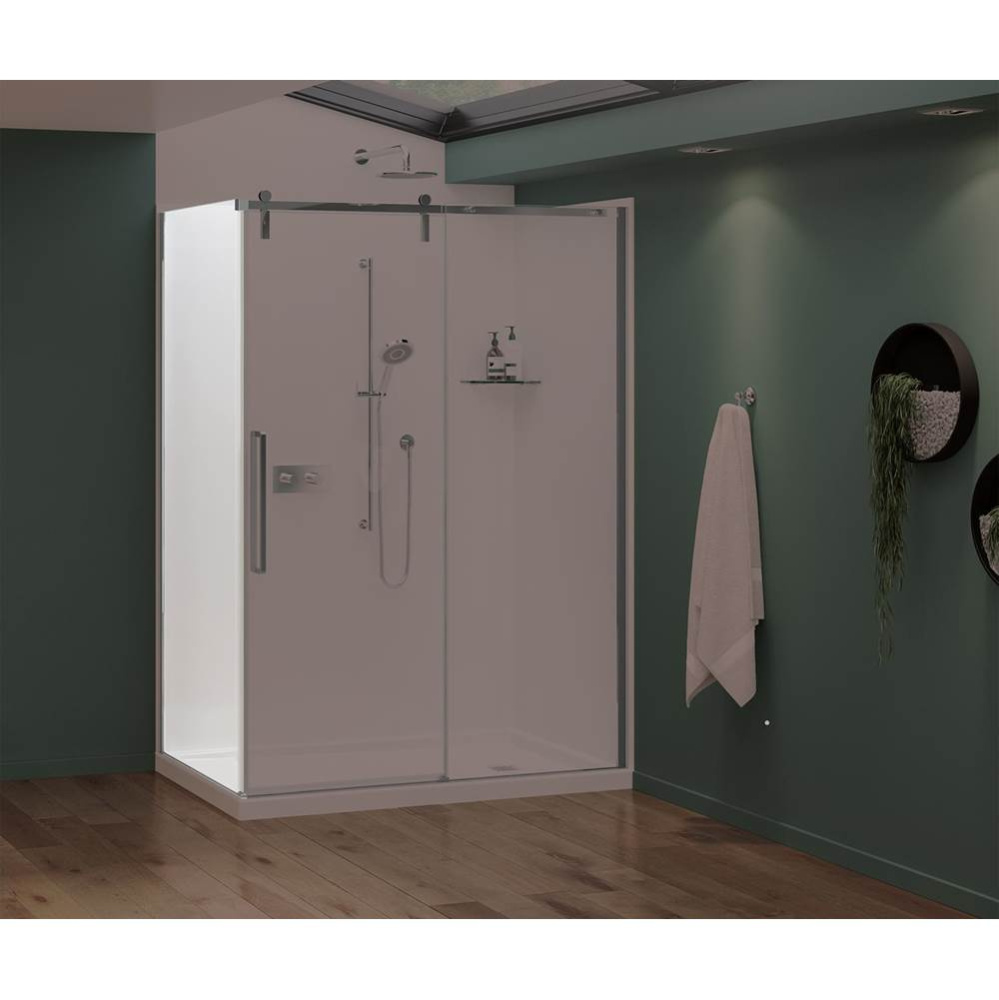 Nebula Return Panel for 36 in. Base with Clear glass in Chrome
