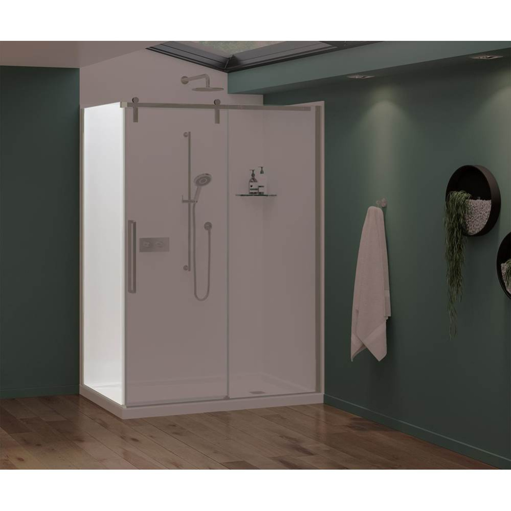 Nebula Return Panel for 36 in. Base with Clear glass in Brushed Nickel