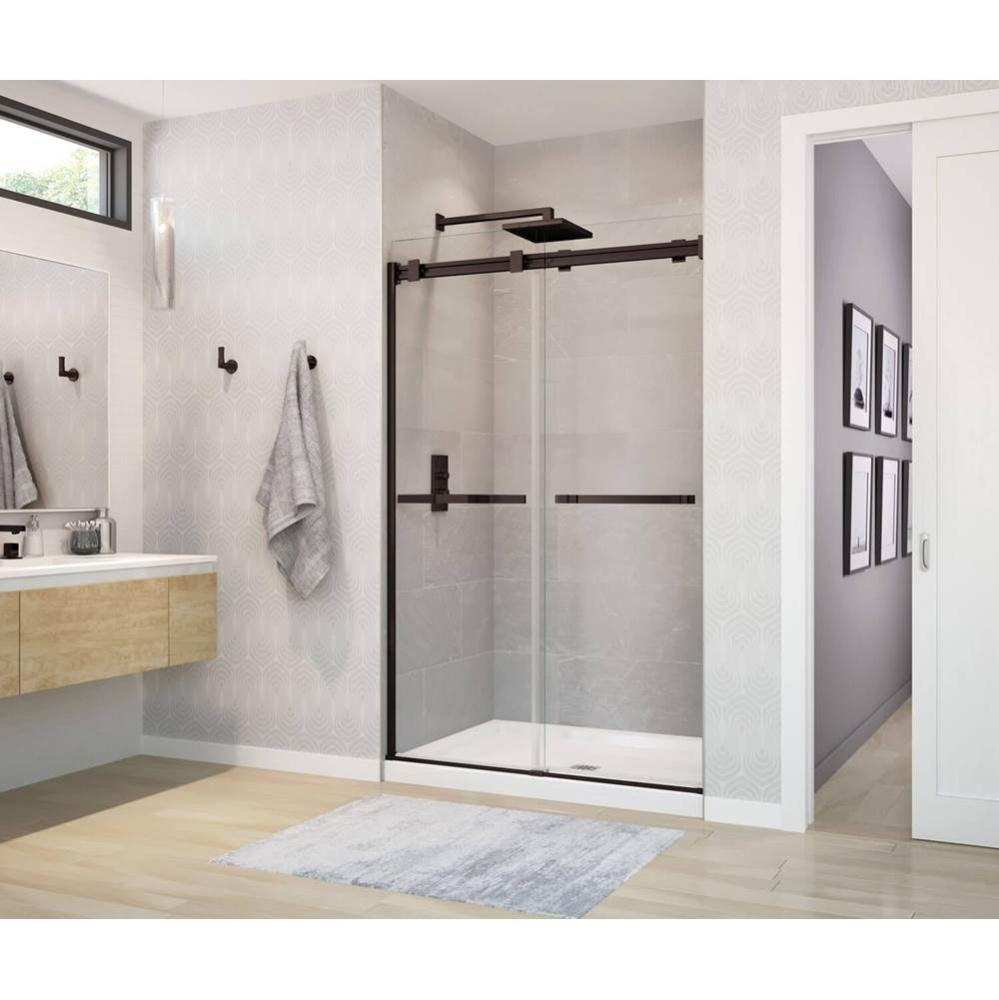 Duel 44-47 x 70.5-74 in. 8 mm Bypass Shower Door for Alcove Installation with Clear glass in Dark