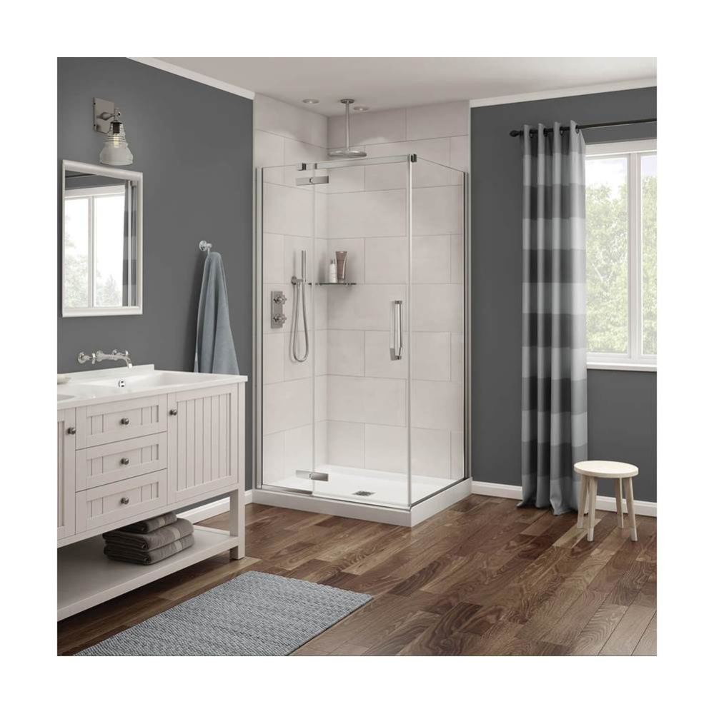 Link Rectangular 42 x 34 x 75 in. 8mm Pivot Shower Door for Corner Installation with Clear glass i