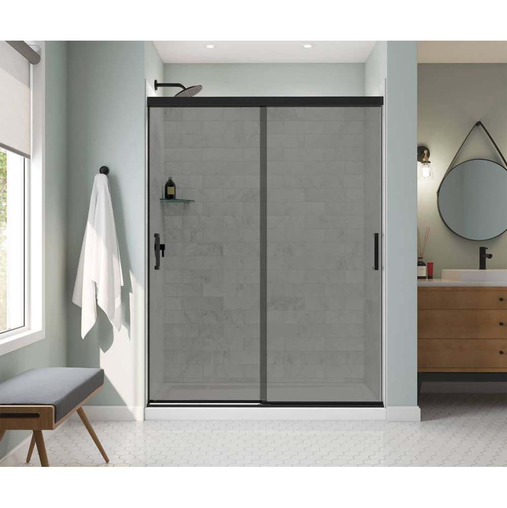 Incognito 76 Smoke 56-59 x 76 in. 8mm Bypass Shower Door for Alcove Installation with Light Smoke