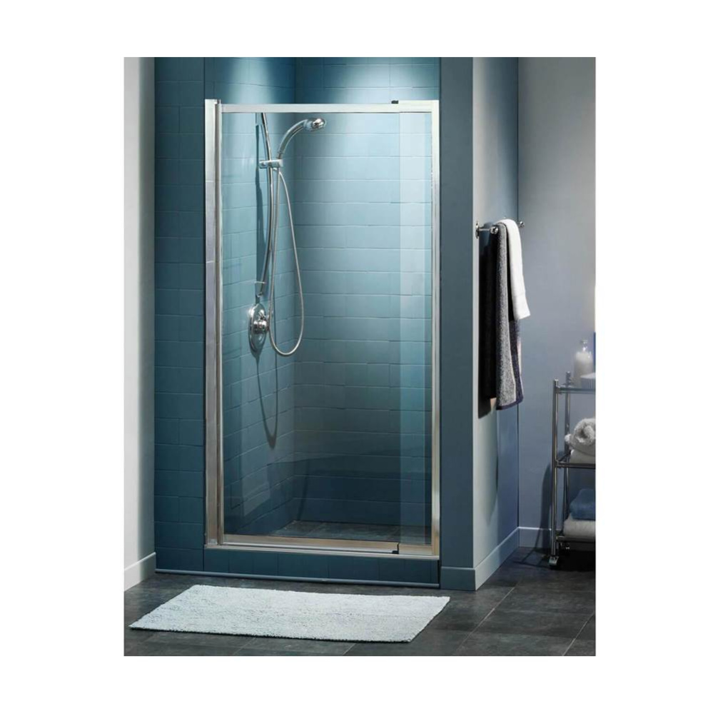 Pivolok Deluxe 32.5-37 x 64.5 in. Pivot Shower Door for Alcove Installation with Clear glass in Ch