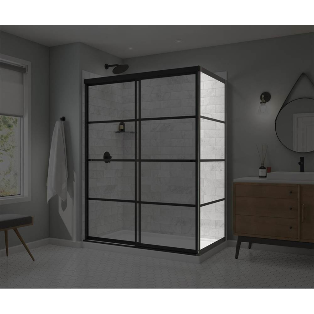 Incognito 76 Return Panel for 36 in. Base with Shaker glass in Matte Black