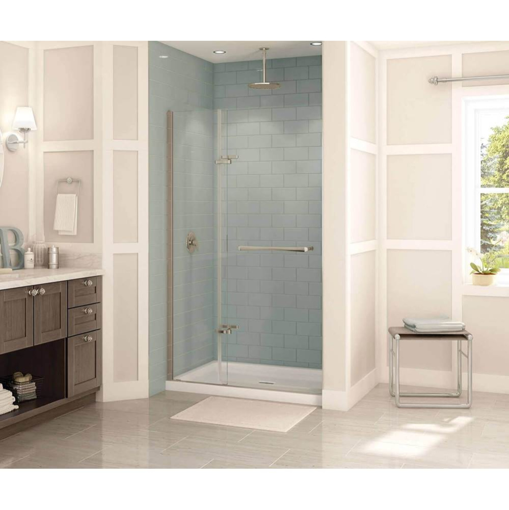 Reveal 71 38-41 x 71.5 in. 8mm Pivot Shower Door for Alcove Installation with Clear glass in Brush