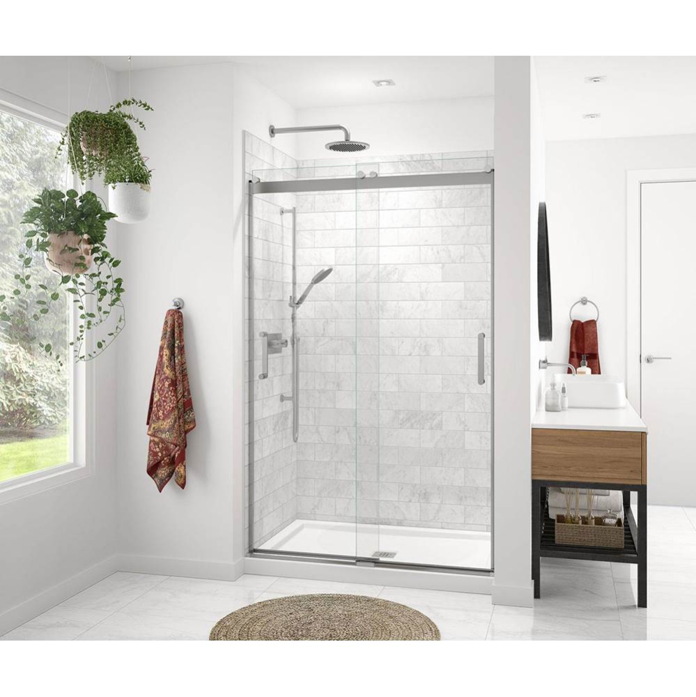Revelation Round 44-47 in. x 70.5-73 in. 6 mm Bypass Shower Door for Alcove Installation with Clea