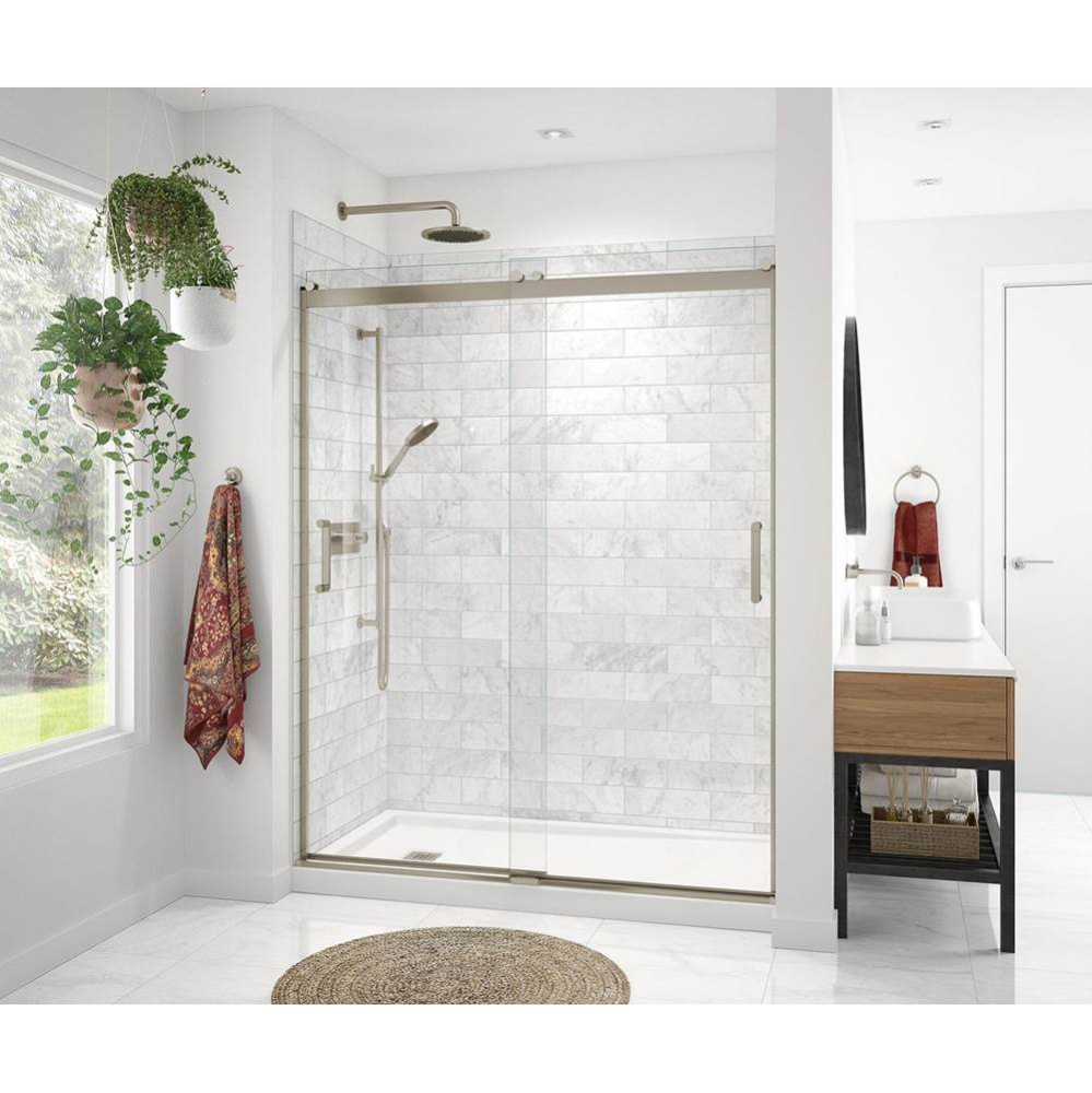 Revelation Round 56-59 x 70.5-73 in. 8mm Bypass Shower Door for Alcove Installation with Clear gla