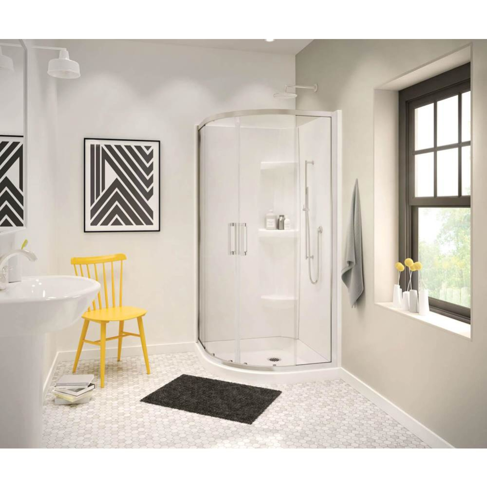 Radia Neo-round 32 x 32 x 71.5 in. 6mm Sliding Shower Door for Corner Installation with Clear glas