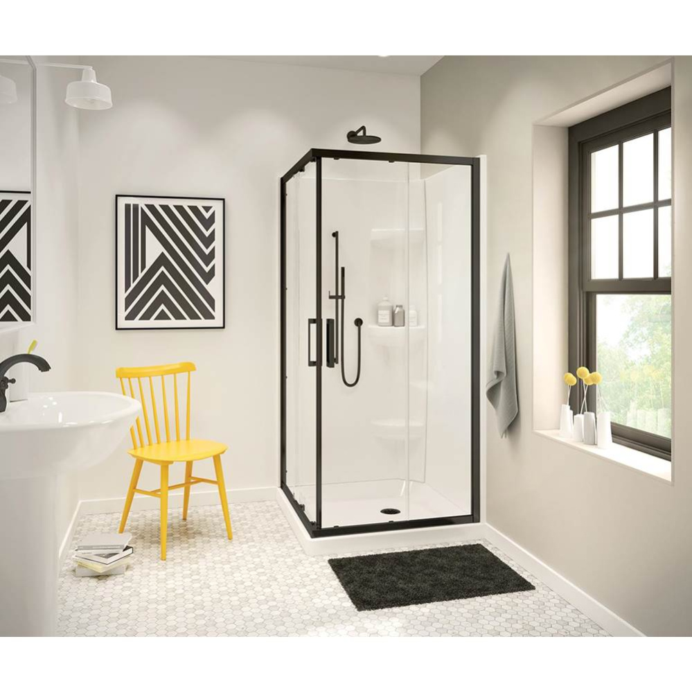 Radia Square 36 x 36 x 71.5 in. 6 mm Sliding Shower Door for Corner Installation with Clear glass