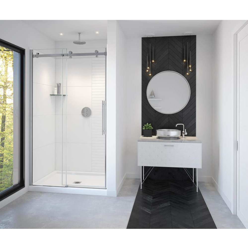 Vela 44.5-47 x 78.75 in. 8mm Sliding Shower Door for Alcove Installation with Clear glass in Chrom
