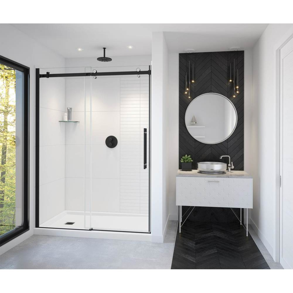 Vela 56.5-59 x 78.75 in. 8mm Sliding Shower Door for Alcove Installation with Clear glass in Matte