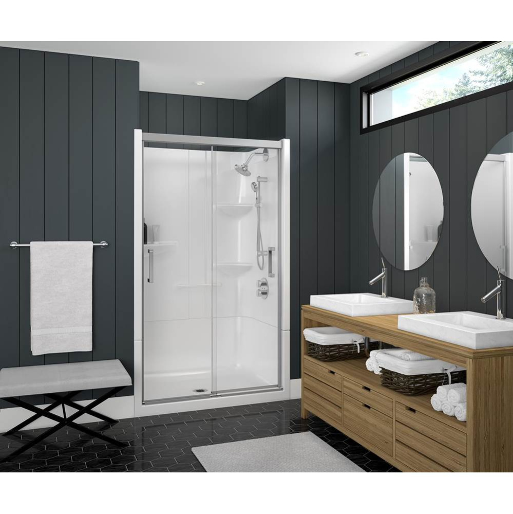 Incognito 74 39-42 x 74 in. 8mm Bypass Shower Door for Alcove Installation with Clear glass in Chr