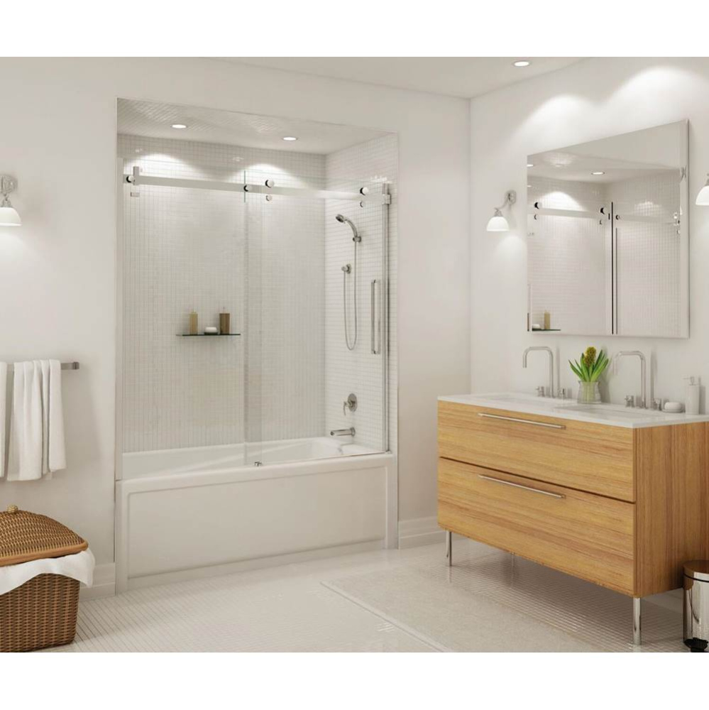 Halo 56.5-59 x 59 in. 8 mm Sliding Tub Door for Alcove Installation with Clear glass in Chrome