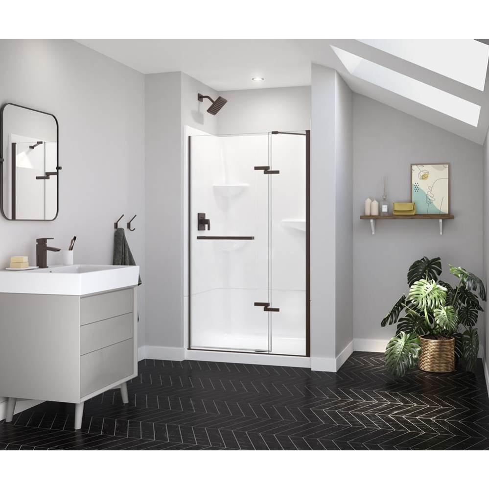 Reveal Sleek 71 41 1/2-44 1/2 x 71 1/2 in. 8 mm Pivot Shower Door for Alcove Installation with Cle