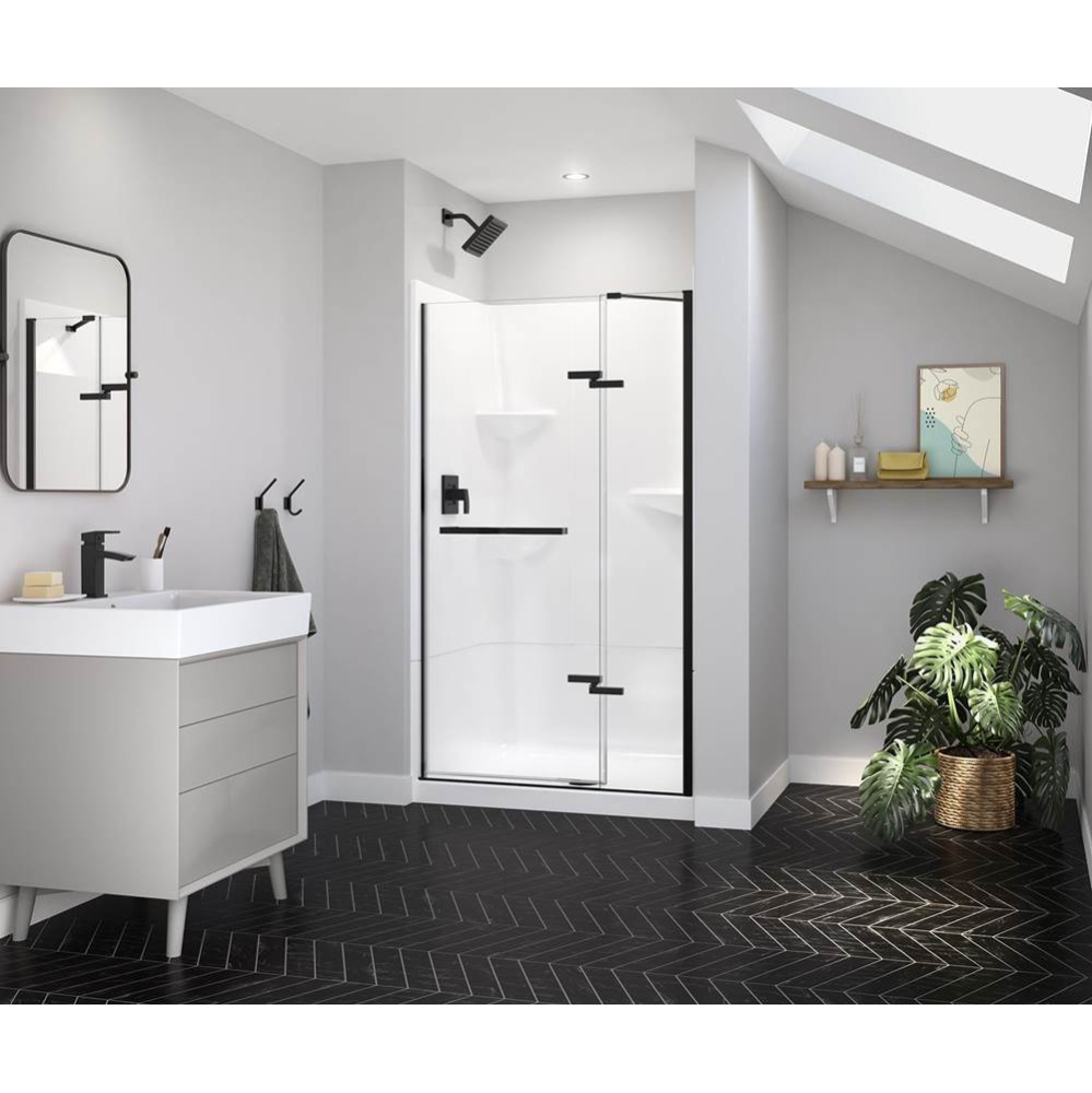 Reveal Sleek 71 41 1/2-44 1/2 x 71 1/2 in. 8mm Pivot Shower Door for Alcove Installation with Clea