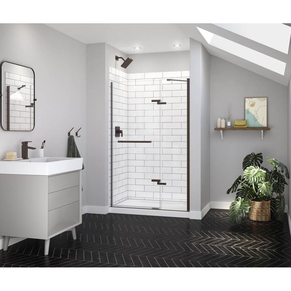 Reveal Sleek 71 44-47 x 71 1/2 in. 8 mm Pivot Shower Door for Alcove Installation with Clear glass