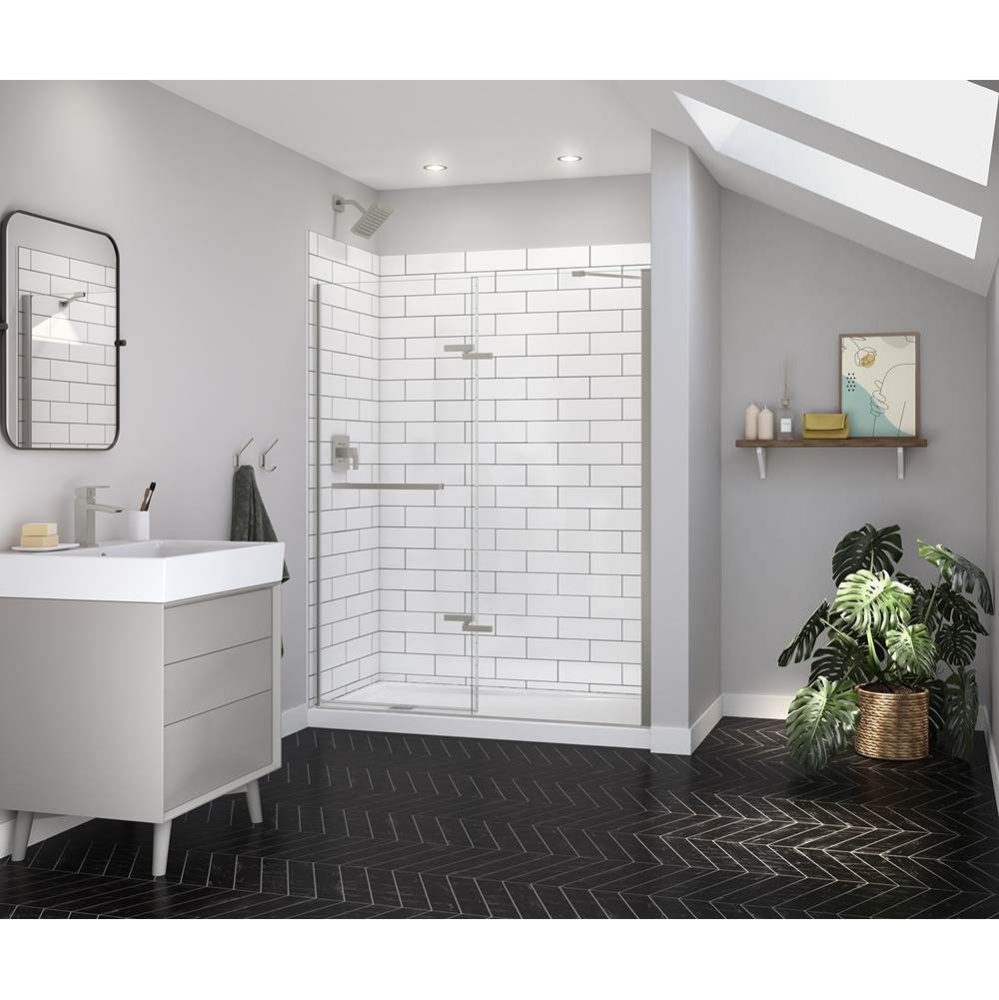Reveal Sleek 71 56-59 x 71 1/2 in. 8mm Pivot Shower Door for Alcove Installation with Clear glass