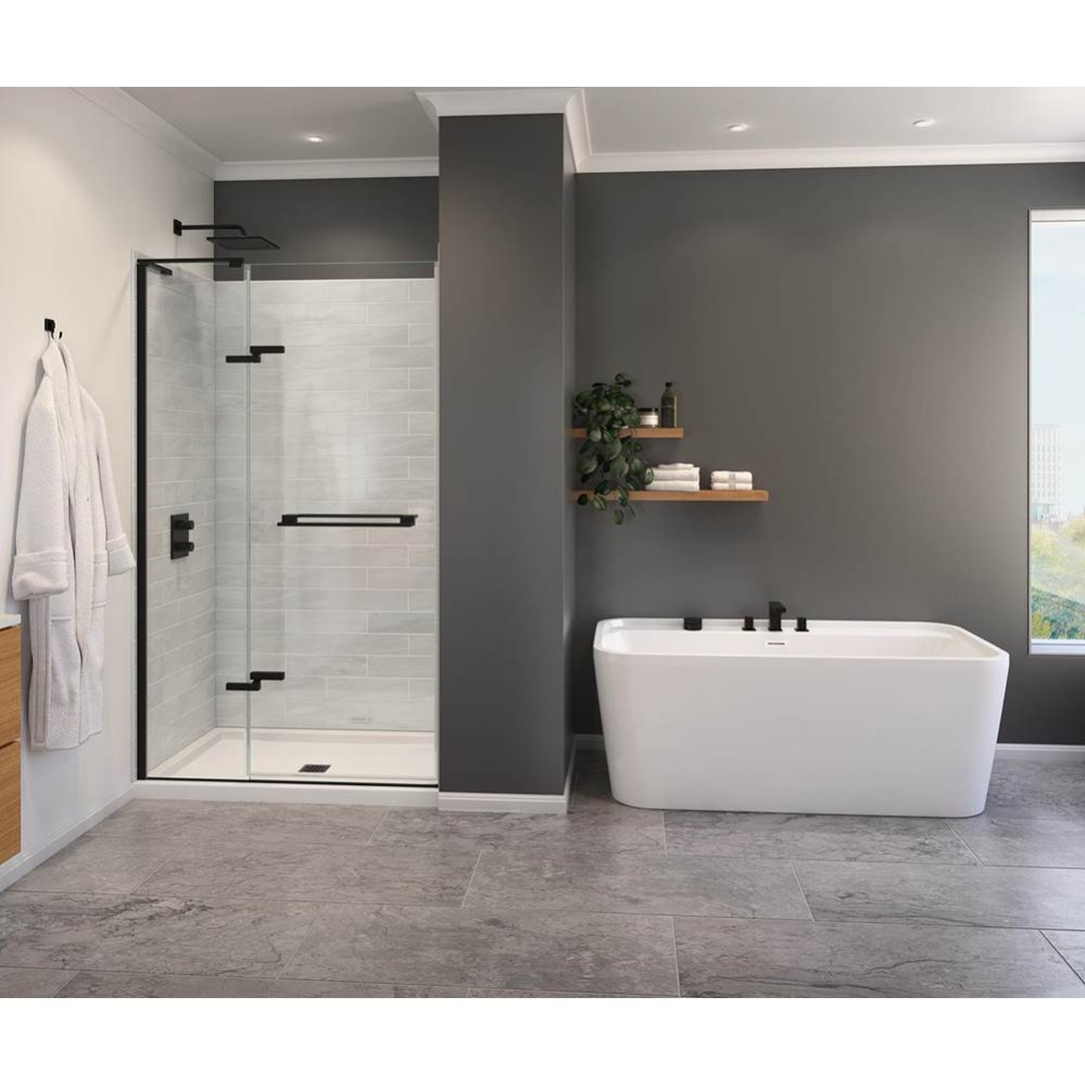 Capella 78 44-47 x 78 in. 8 mm Pivot Shower Door for Alcove Installation with GlassShield® gl