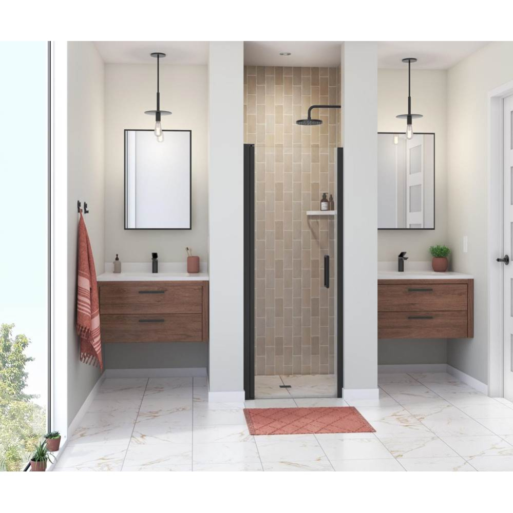 Manhattan 23-25 x 68 in. 6 mm Pivot Shower Door for Alcove Installation with Clear glass & Rou