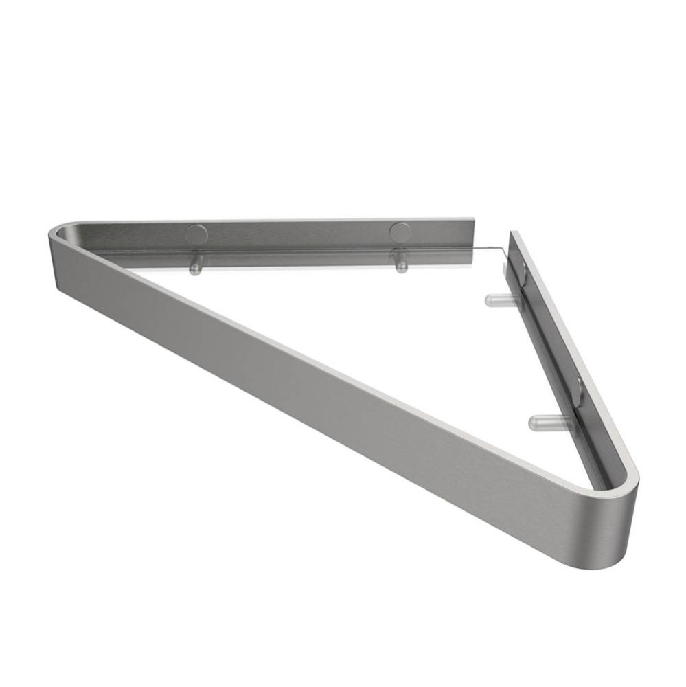Manhattan Corner Shelf with Glass in Brushed Chrome