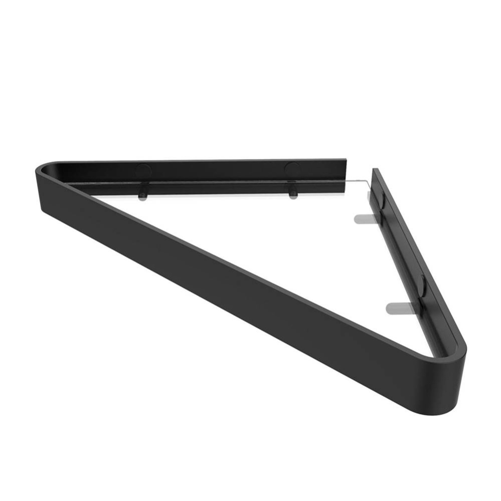 Manhattan Corner Shelf with Glass in Matte Black