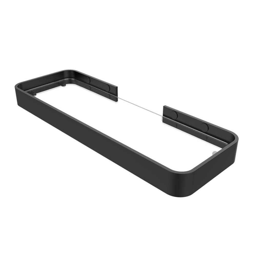 Manhattan Rectangular Shelf with Glass in Matte Black