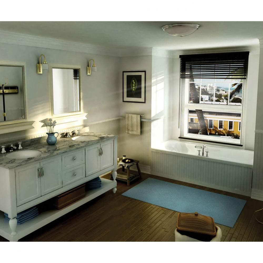 Topaz 6032 Acrylic Alcove End Drain Combined Hydromax & Aerofeel Bathtub in White