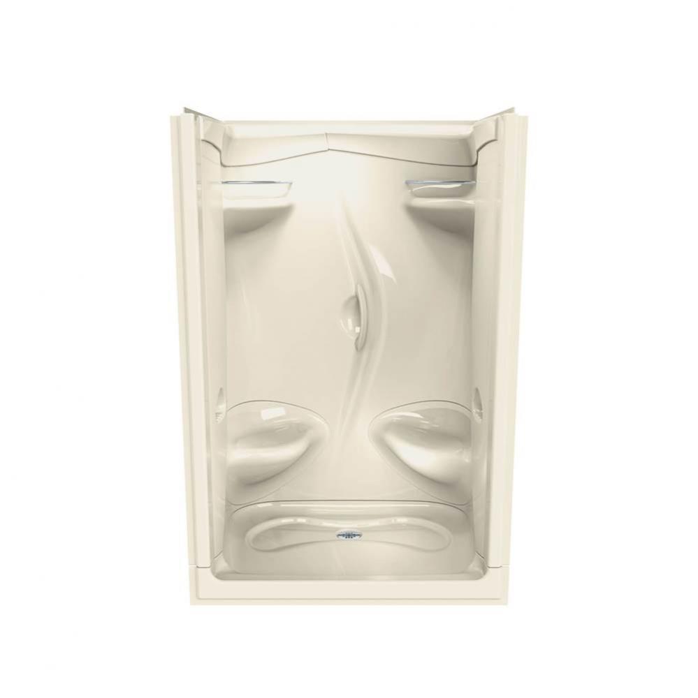 Stamina 48-II 51 in. x 35.75 in. x 76.38 in. 2-piece Shower with Left Seat, Center Drain in Bone