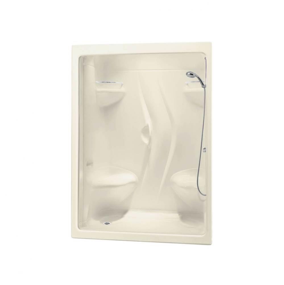 Stamina 60-I 59.5 in. x 35.75 in. x 85.25 in. 1-piece Shower with Two Seats, Left Drain in Bone