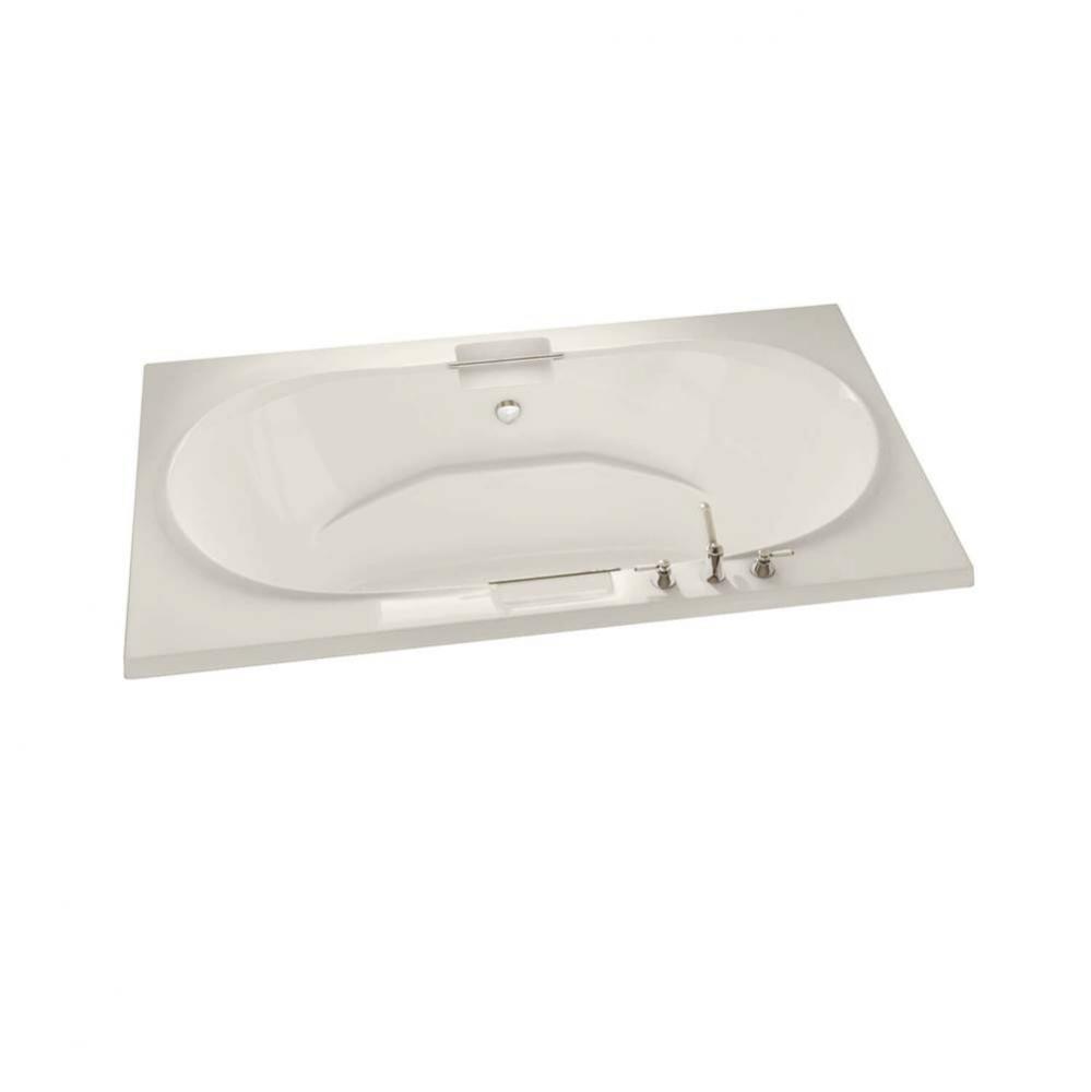 Antigua 71.75 in. x 41.75 in. Drop-in Bathtub with Center Drain in Biscuit