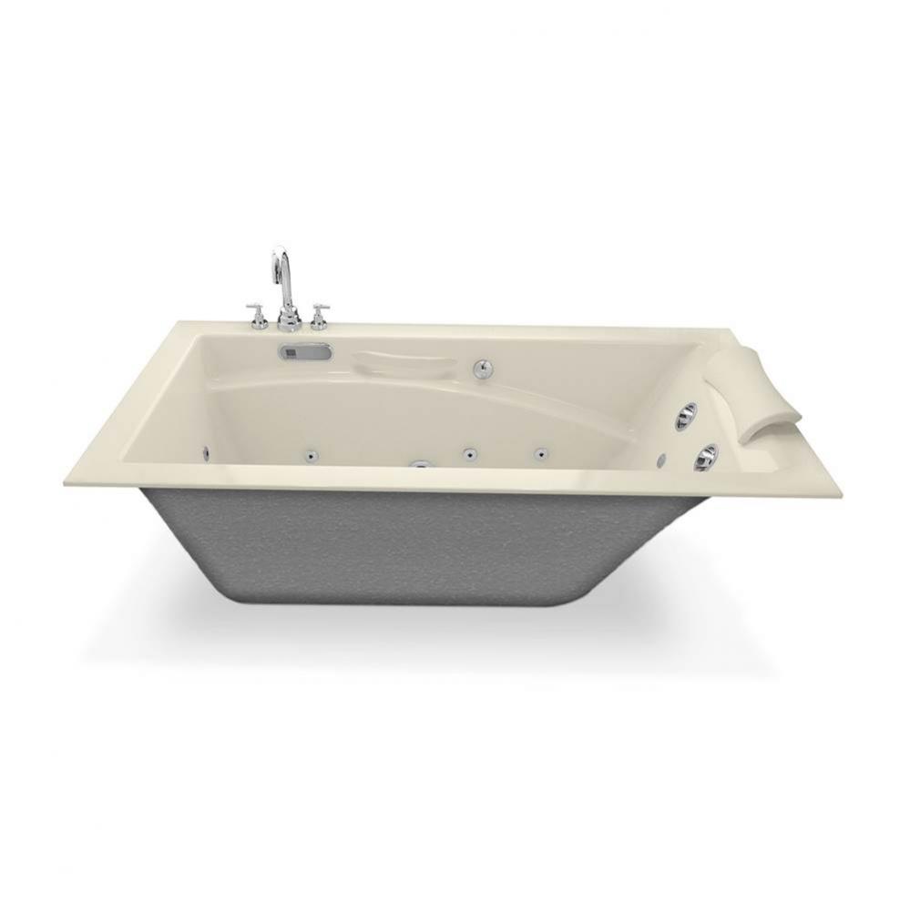 Optik 6032 Acrylic Alcove Left-Hand Drain Combined Hydrofeel & Aerofeel Bathtub in Bone